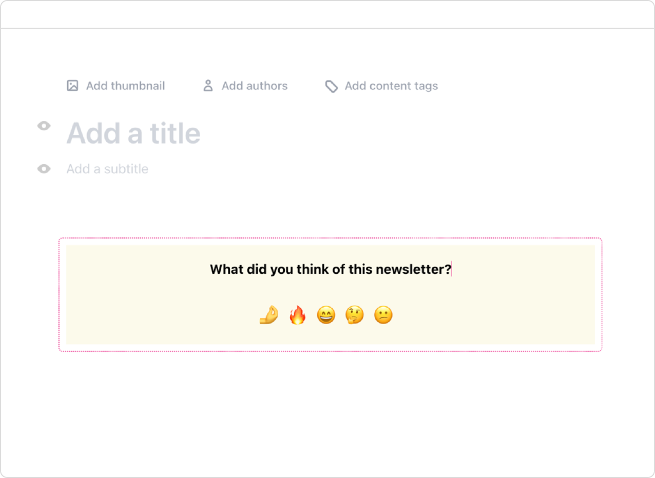 Email editor with poll