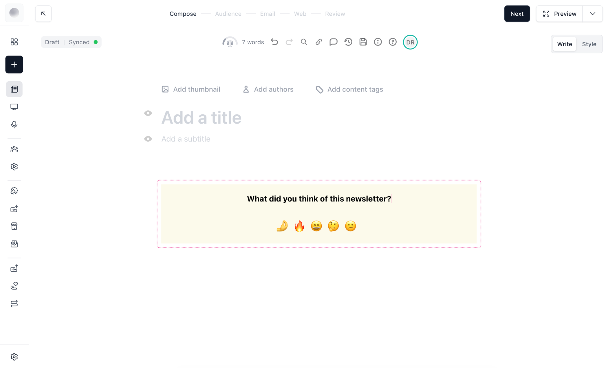 Adding a PollKit poll to a Beehiiv email